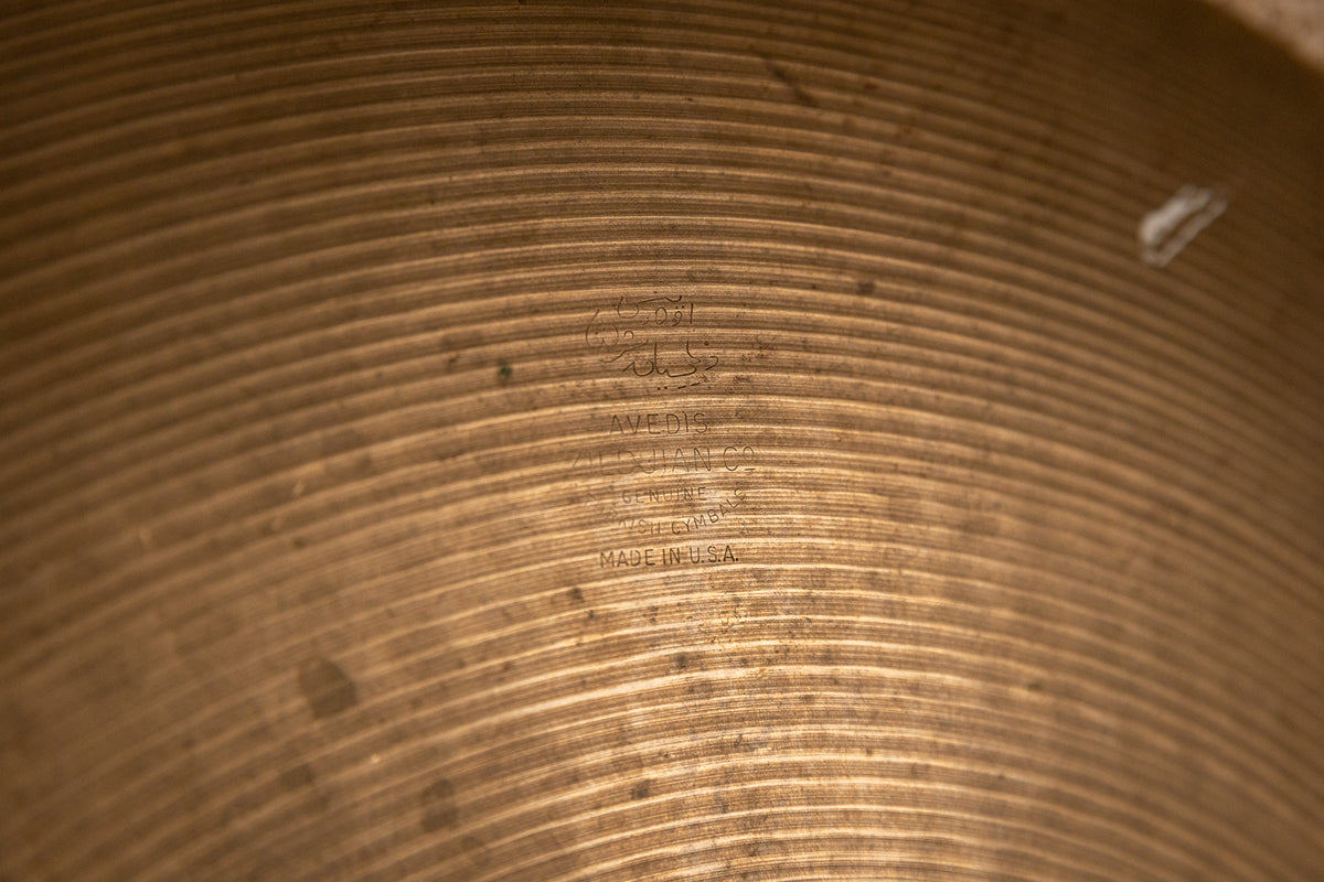 1970s Zildjian 20" A Thin Stamp Flat Ride Cymbal 2499g