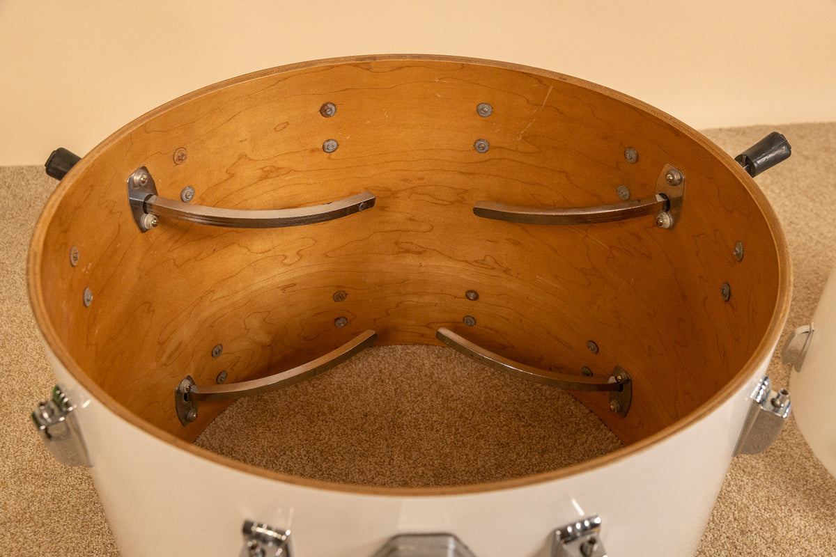 1980s Ludwig White Cortex Drum Set 16x22 11x12 and 16x16