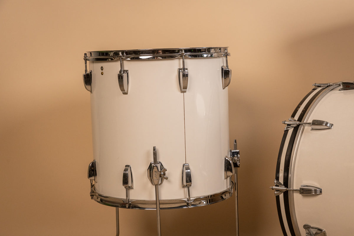 1980s Ludwig White Cortex Drum Set 16x22 11x12 and 16x16