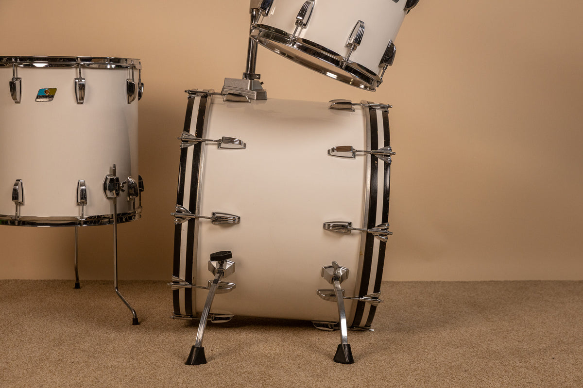 1980s Ludwig White Cortex Drum Set 16x22 11x12 and 16x16