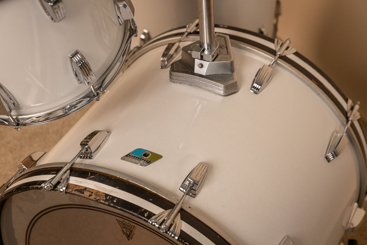 1980s Ludwig White Cortex Drum Set 16x22 11x12 and 16x16