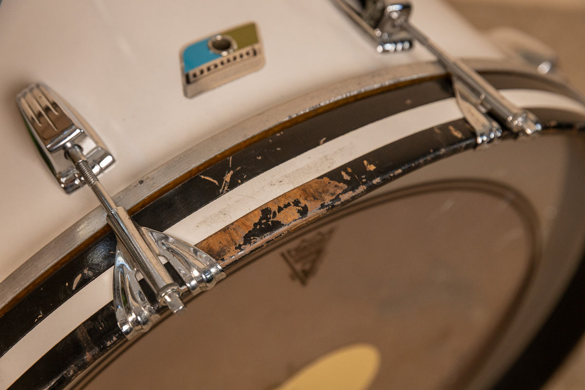 1980s Ludwig White Cortex Drum Set 16x22 11x12 and 16x16