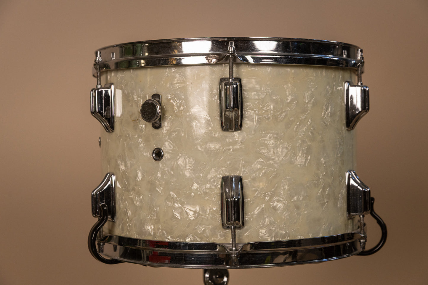 Vintage Rogers White Marine Pearl Drum Set 14x24 9x13 16x16 and 16x18