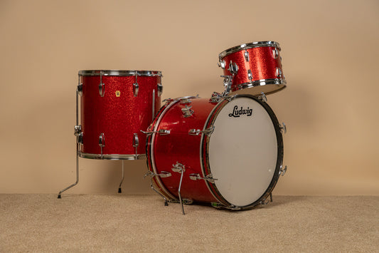 1960s Ludwig Red Sparkle "Super Beat" Drum Set