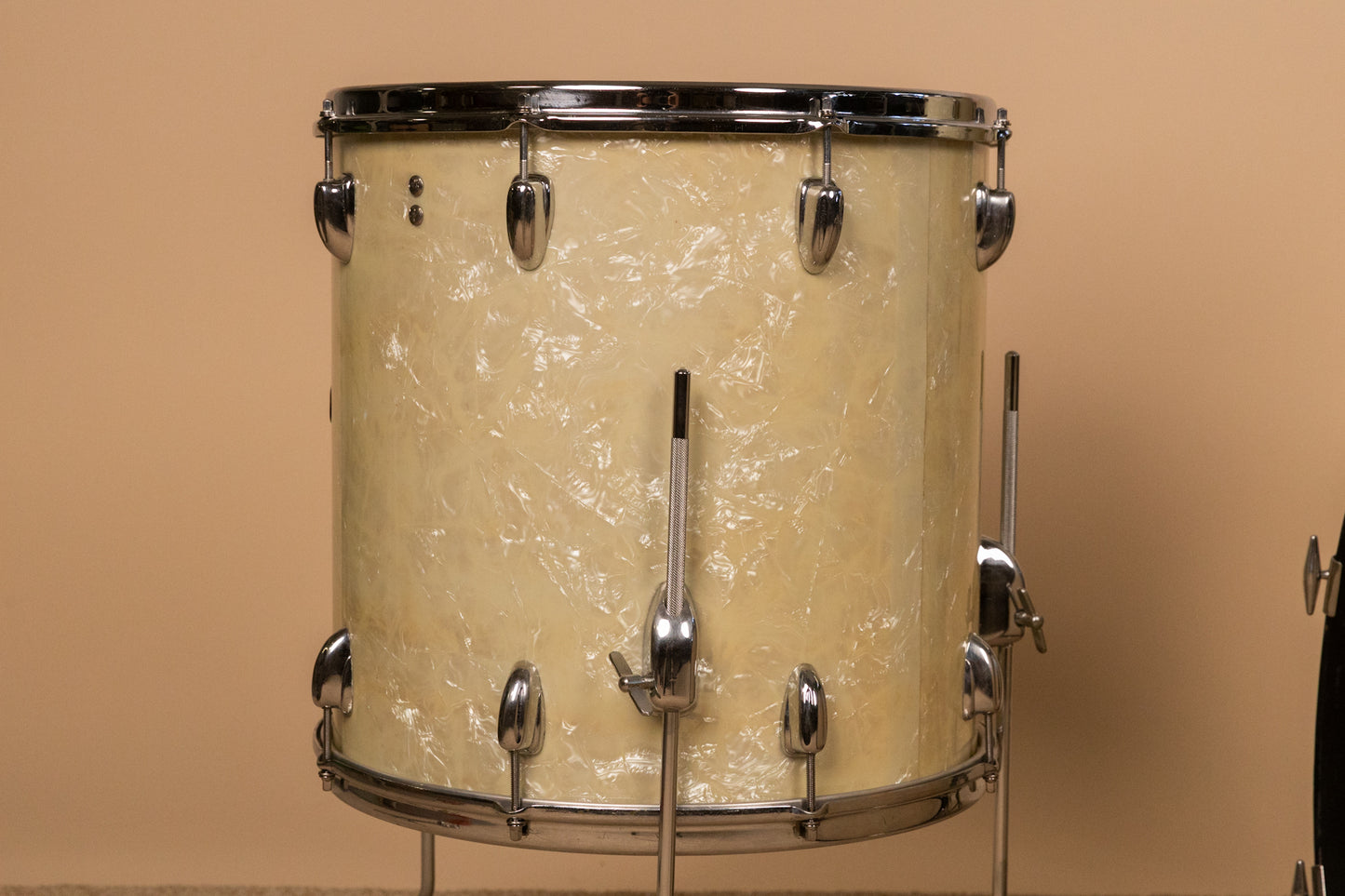 1960s Slingerland White Marine Pearl Drum Set
