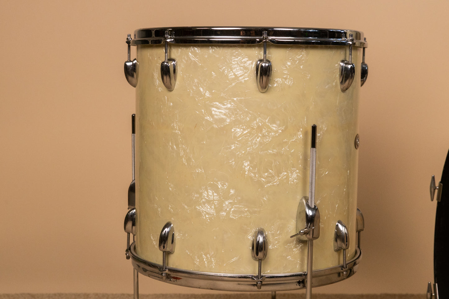 1960s Slingerland White Marine Pearl Drum Set