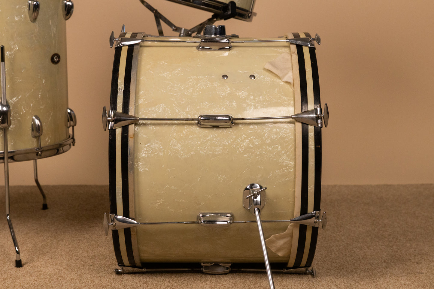 1960s Slingerland White Marine Pearl Drum Set