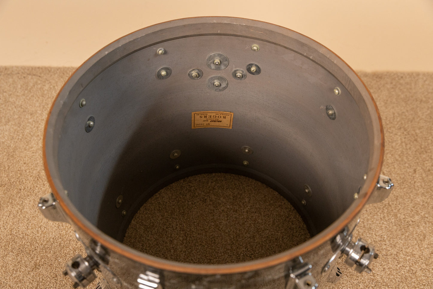 1960s Rogers 16x16 Black Diamond Pearl Floor Tom
