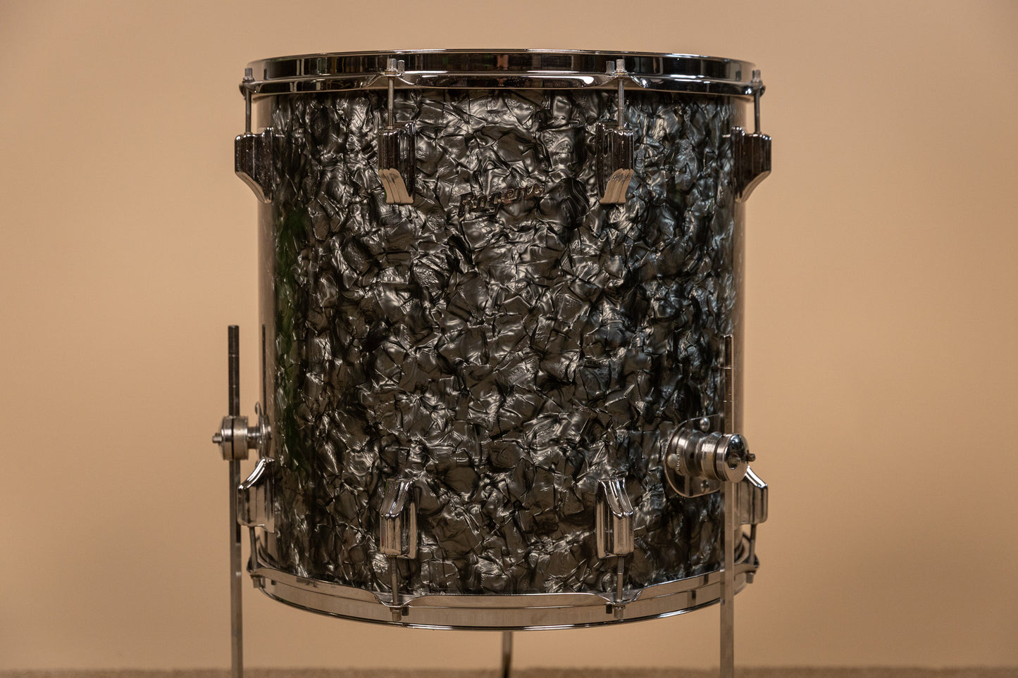 1960s Rogers 16x16 Black Diamond Pearl Floor Tom