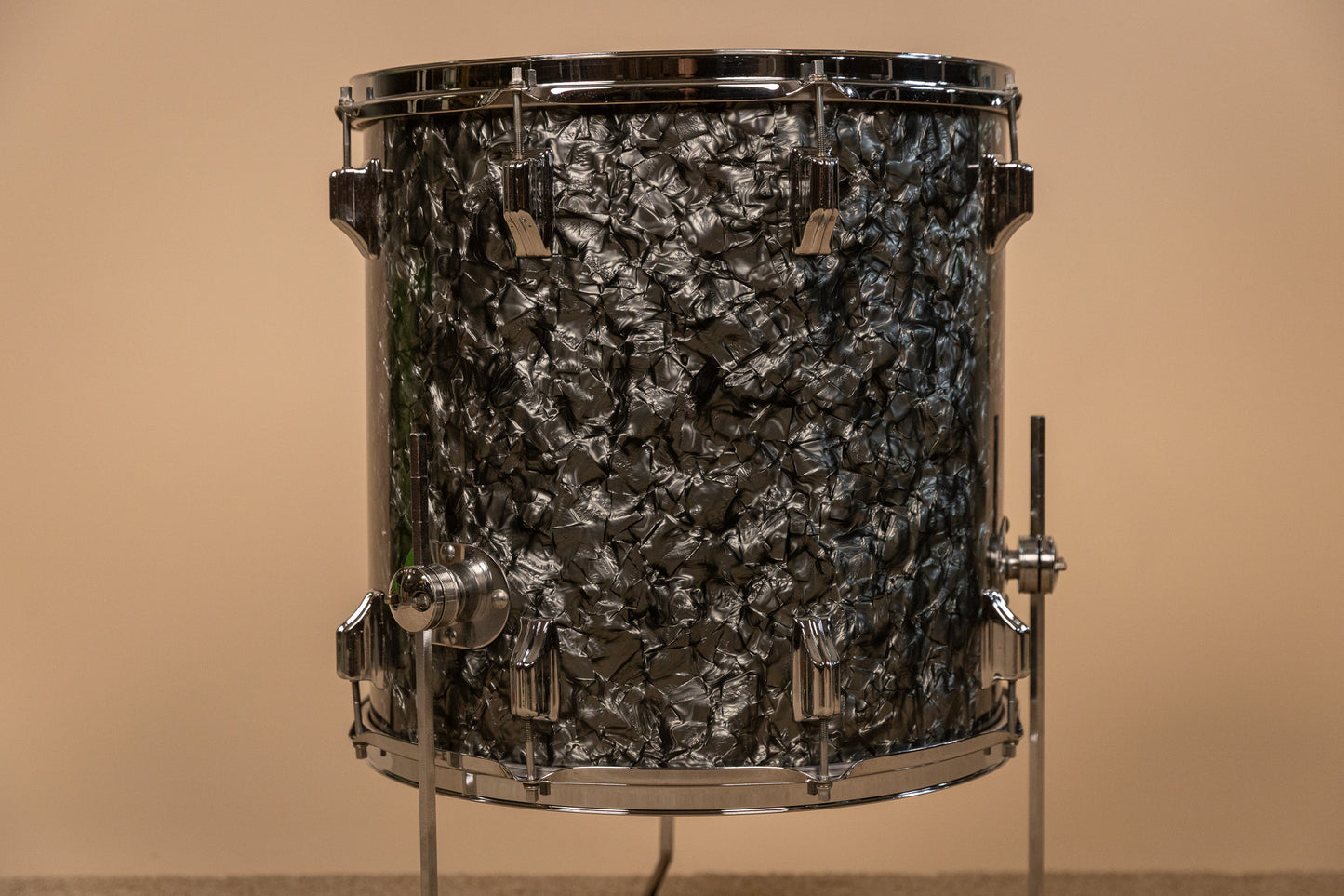 1960s Rogers 16x16 Black Diamond Pearl Floor Tom