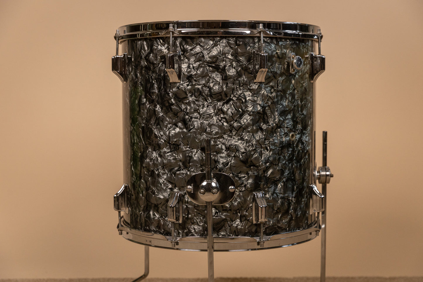 1960s Rogers 16x16 Black Diamond Pearl Floor Tom