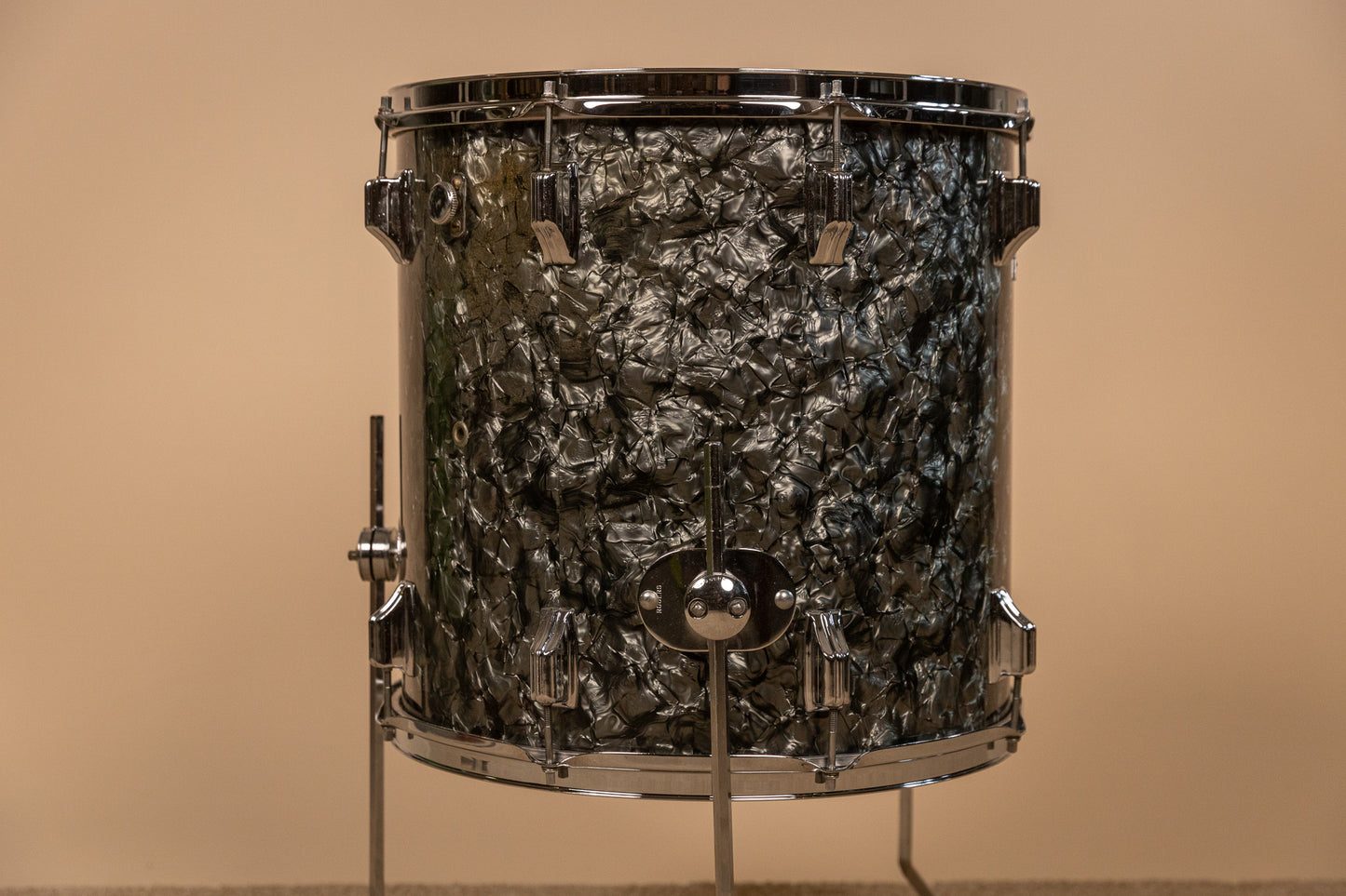 1960s Rogers 16x16 Black Diamond Pearl Floor Tom