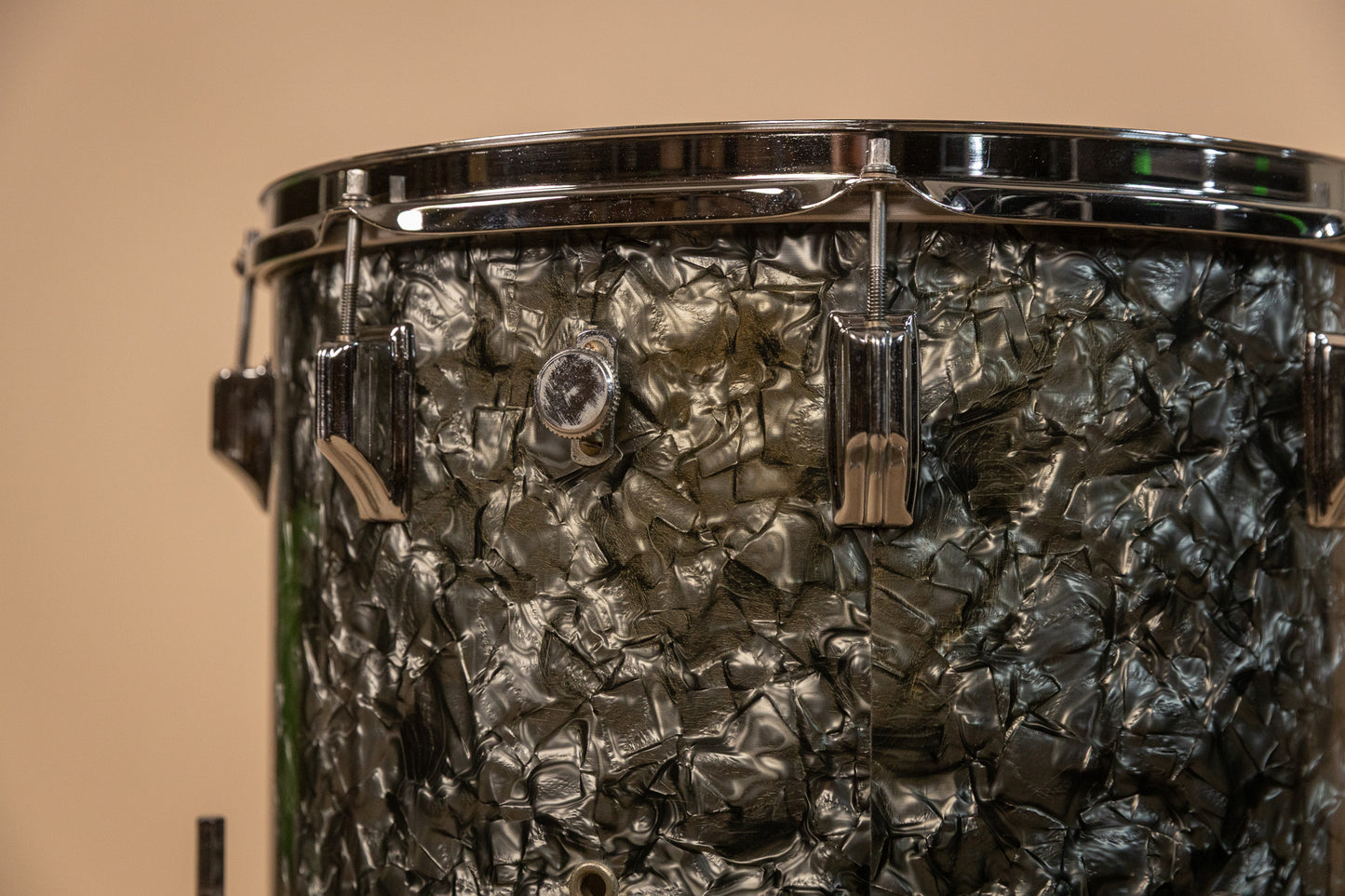 1960s Rogers 16x16 Black Diamond Pearl Floor Tom