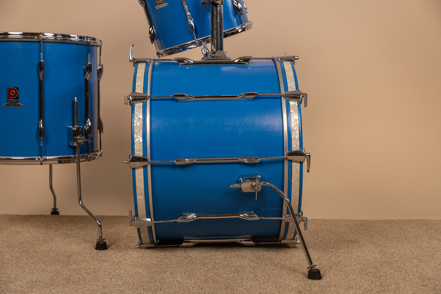 1980s Premier Resonator Blue Drum Set