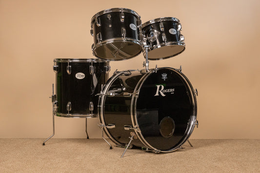 Vintage Rogers R-380 "Double Soul" Jet Black Drum Set