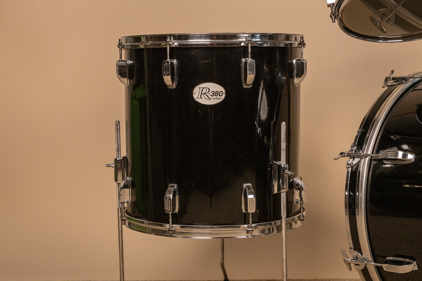 Vintage Rogers R-380 "Double Soul" Jet Black Drum Set