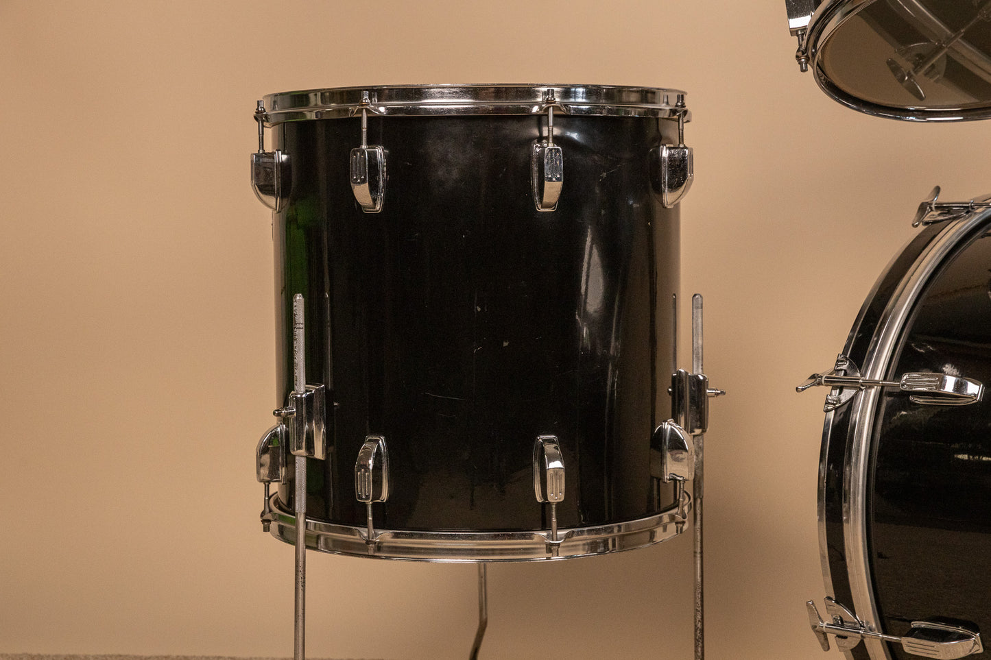 Vintage Rogers R-380 "Double Soul" Jet Black Drum Set