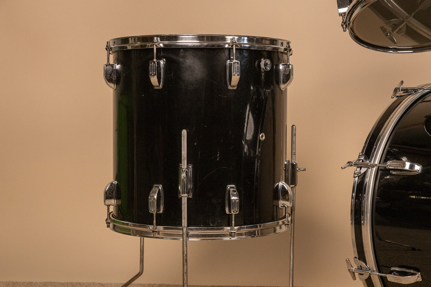 Vintage Rogers R-380 "Double Soul" Jet Black Drum Set