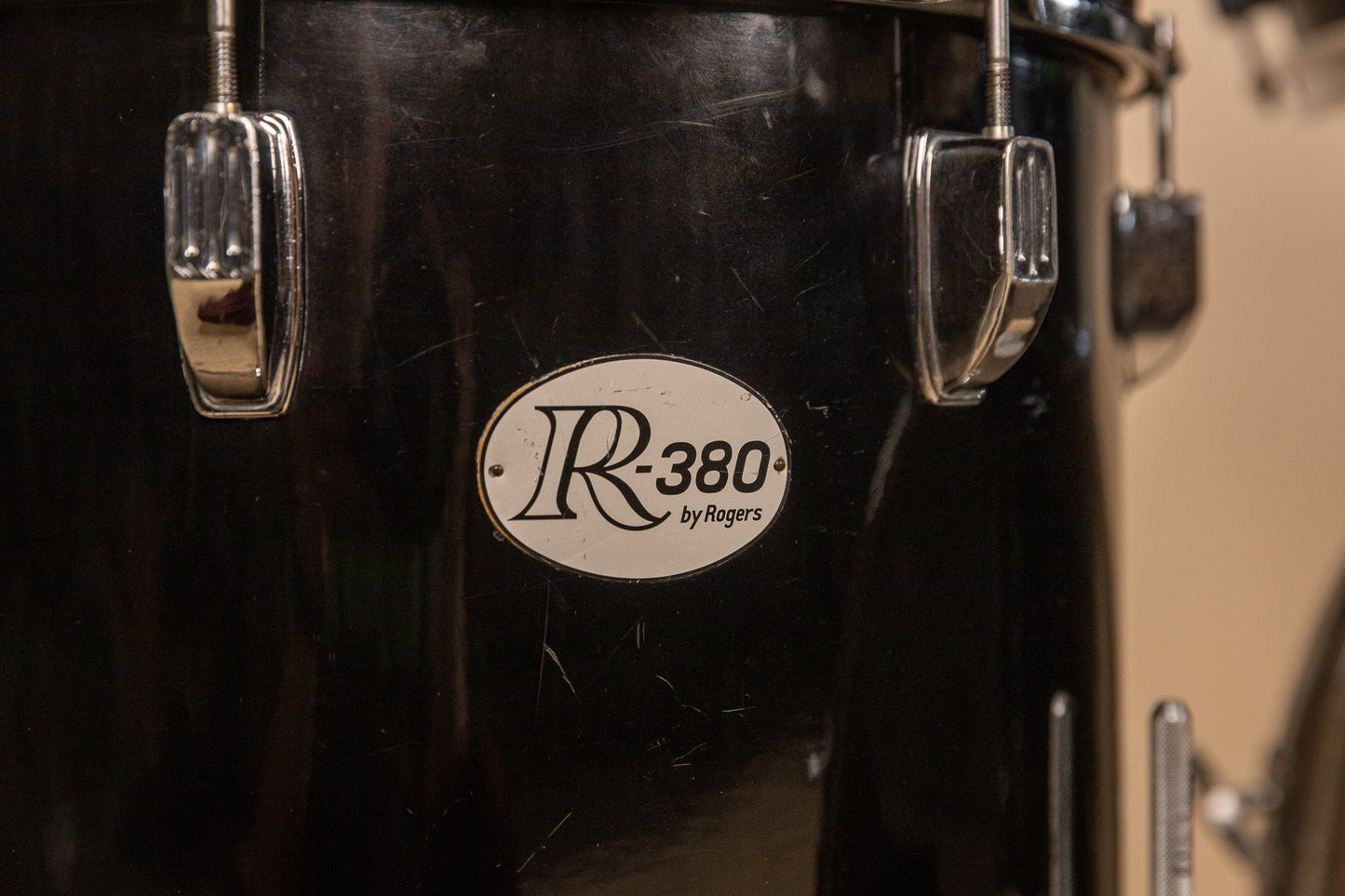 Vintage Rogers R-380 "Double Soul" Jet Black Drum Set