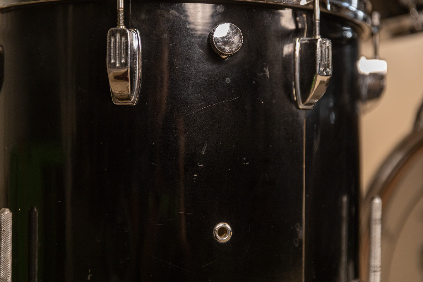 Vintage Rogers R-380 "Double Soul" Jet Black Drum Set