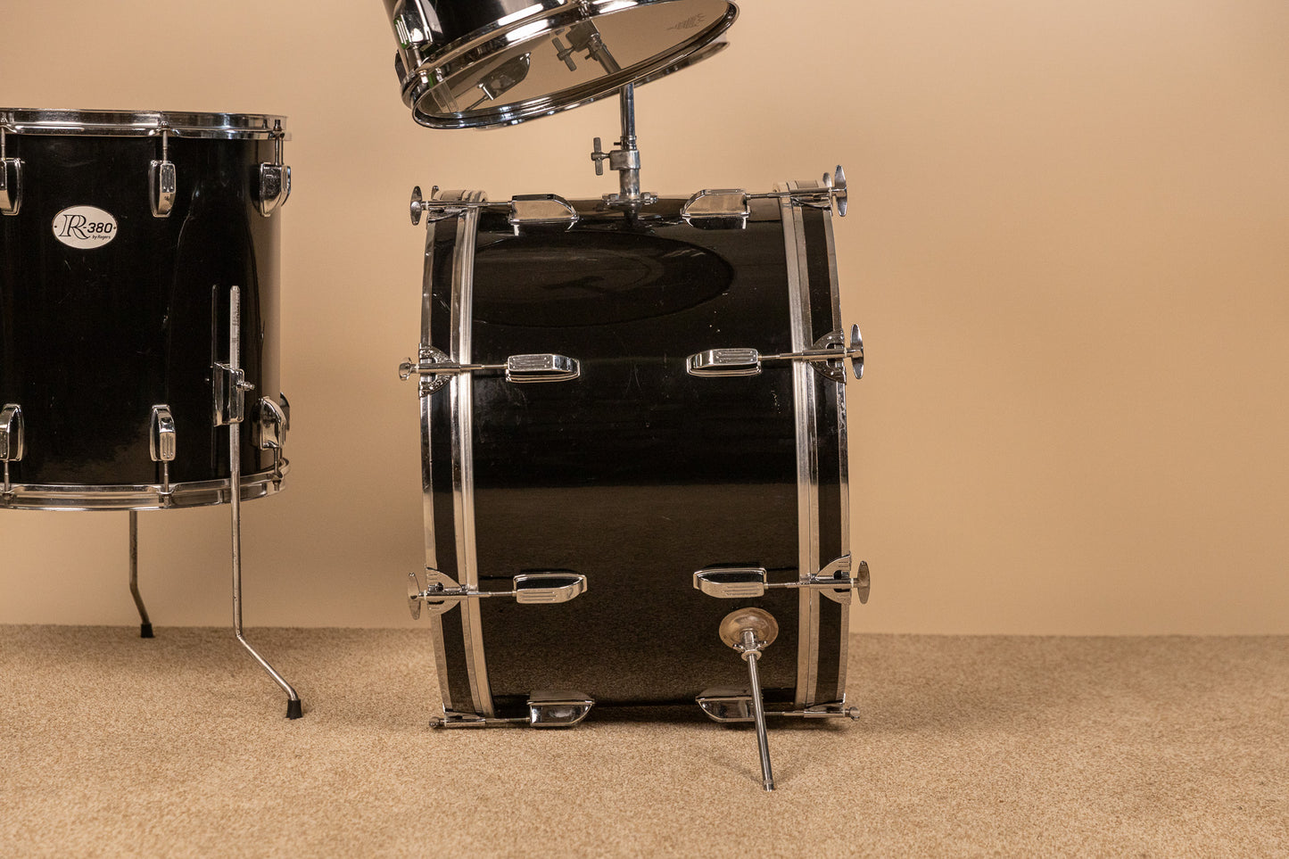 Vintage Rogers R-380 "Double Soul" Jet Black Drum Set