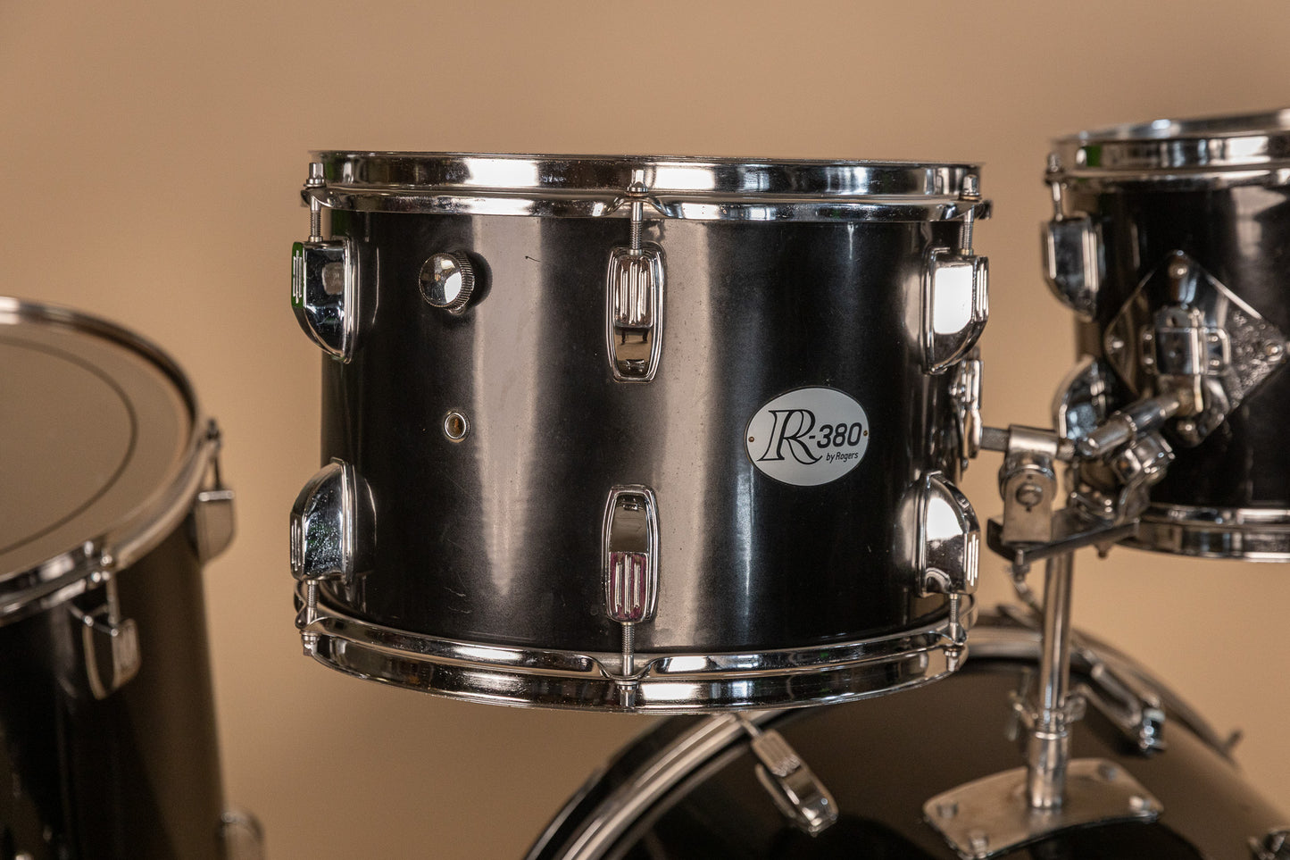 Vintage Rogers R-380 "Double Soul" Jet Black Drum Set