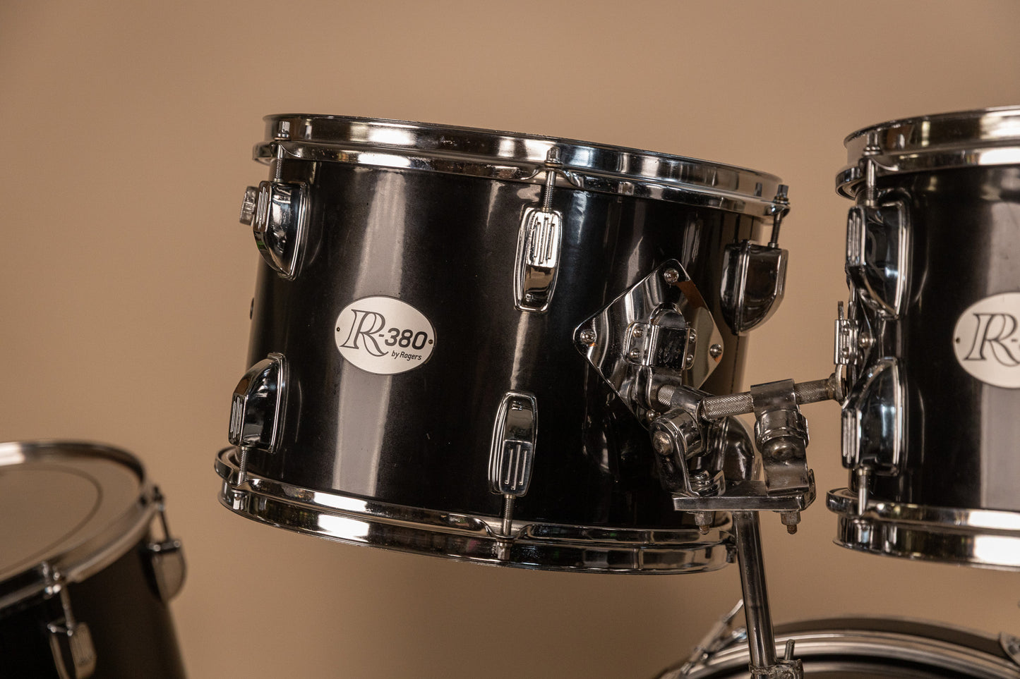 Vintage Rogers R-380 "Double Soul" Jet Black Drum Set
