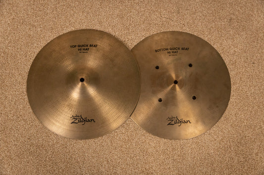 1990s Zildjian 14" A Quick Beat Hi Hat Cymbals 1346g 1482g
