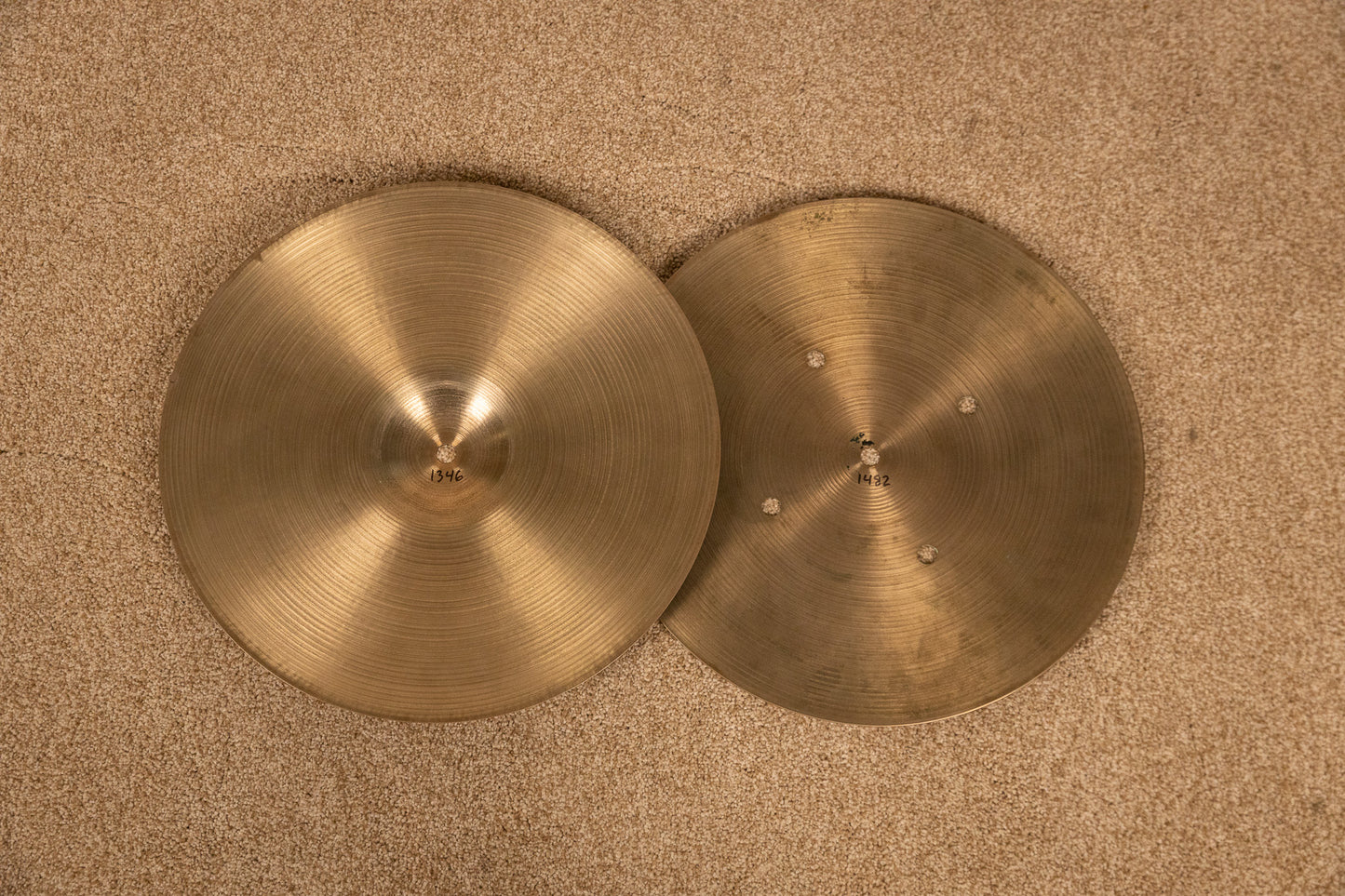 1990s Zildjian 14" A Quick Beat Hi Hat Cymbals 1346g 1482g