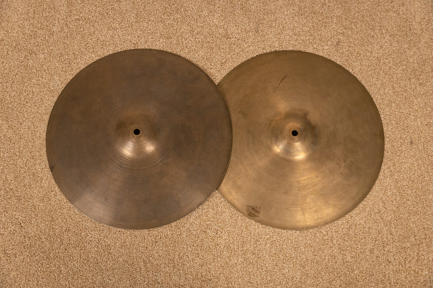 1960s Zildjian 15" A Hi Hat Cymbals 1000g 1290g