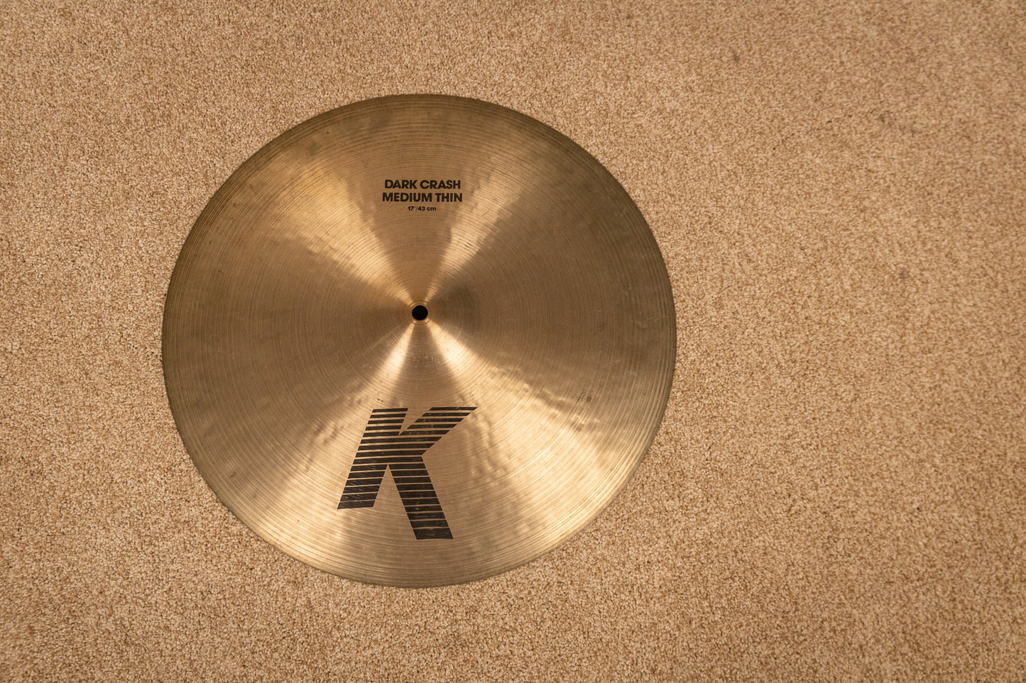 1990s Zildjian 17" K Dark Medium Thin Crash Cymbal 1313g
