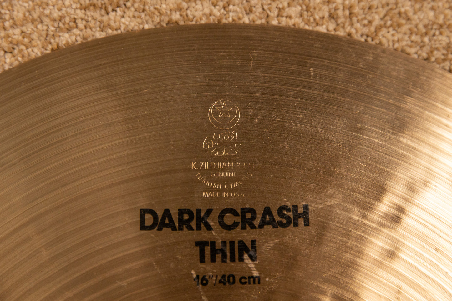 1980s Zildjian 16" IAK Dark Thin Crash Cymbal 1091g