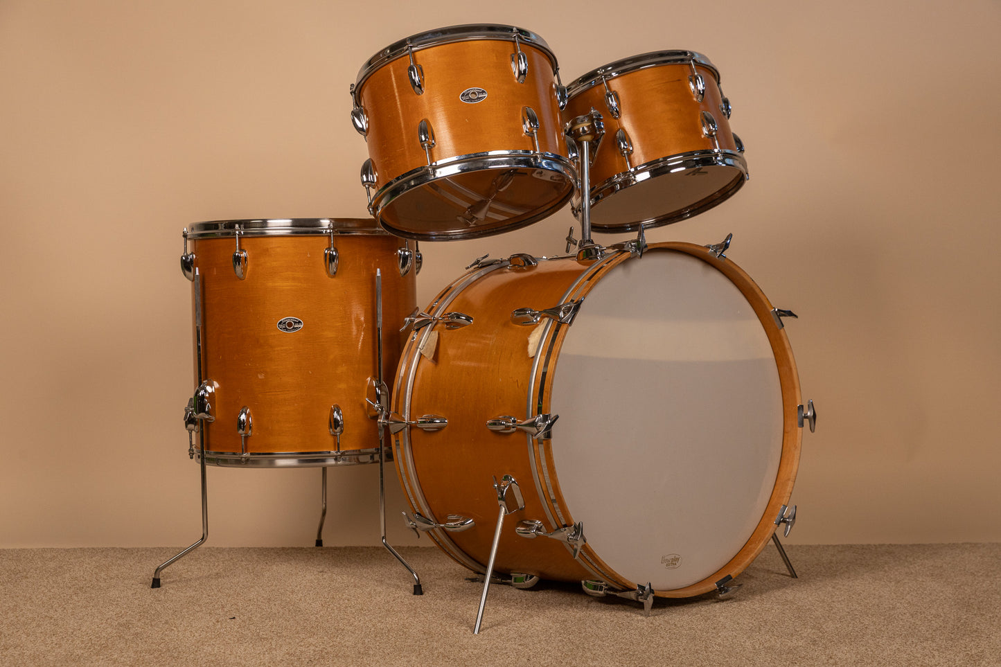 1970s Slingerland "New Rock" Maple Wood Drum Set