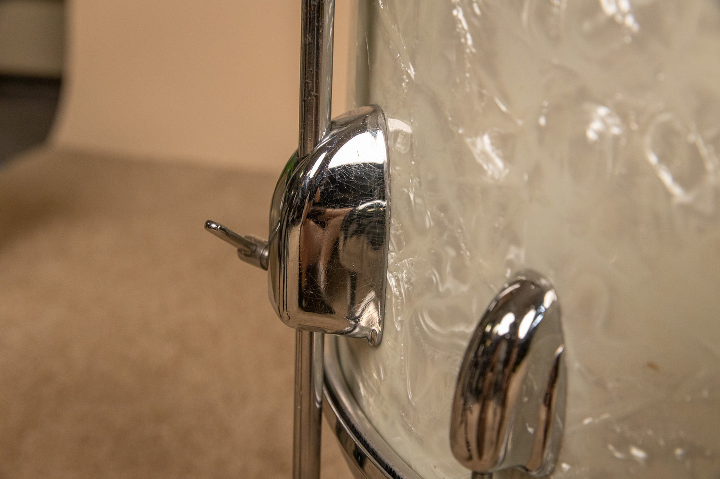 1960s Slingerland Modern Solo White Marine Pearl Drum Set