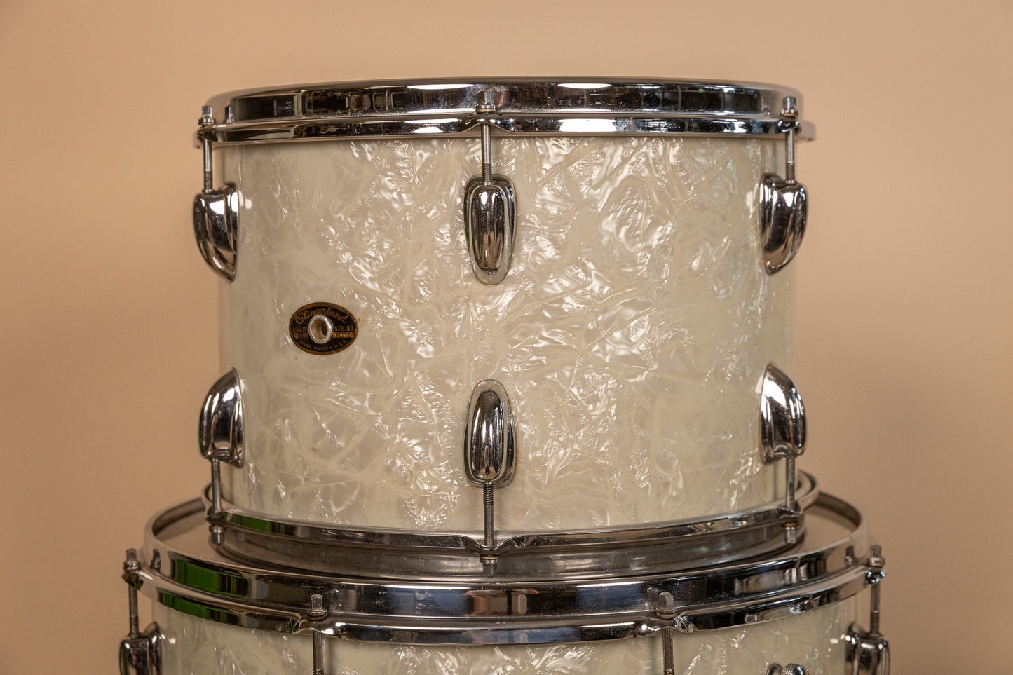 1960s Slingerland Modern Solo White Marine Pearl Drum Set