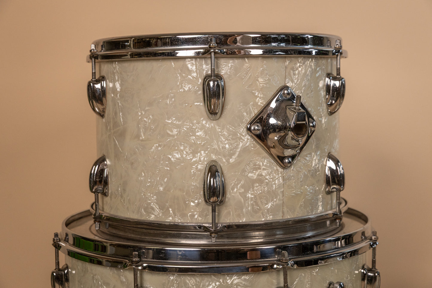 1960s Slingerland Modern Solo White Marine Pearl Drum Set