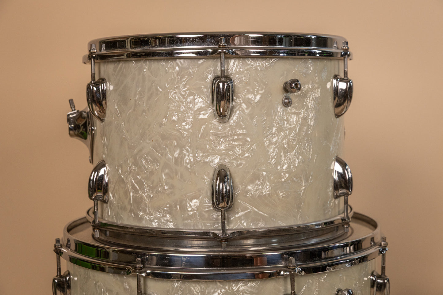 1960s Slingerland Modern Solo White Marine Pearl Drum Set