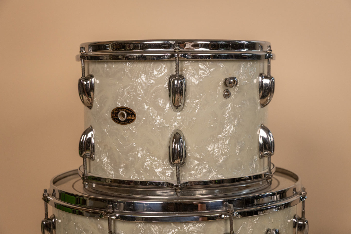1960s Slingerland Modern Solo White Marine Pearl Drum Set