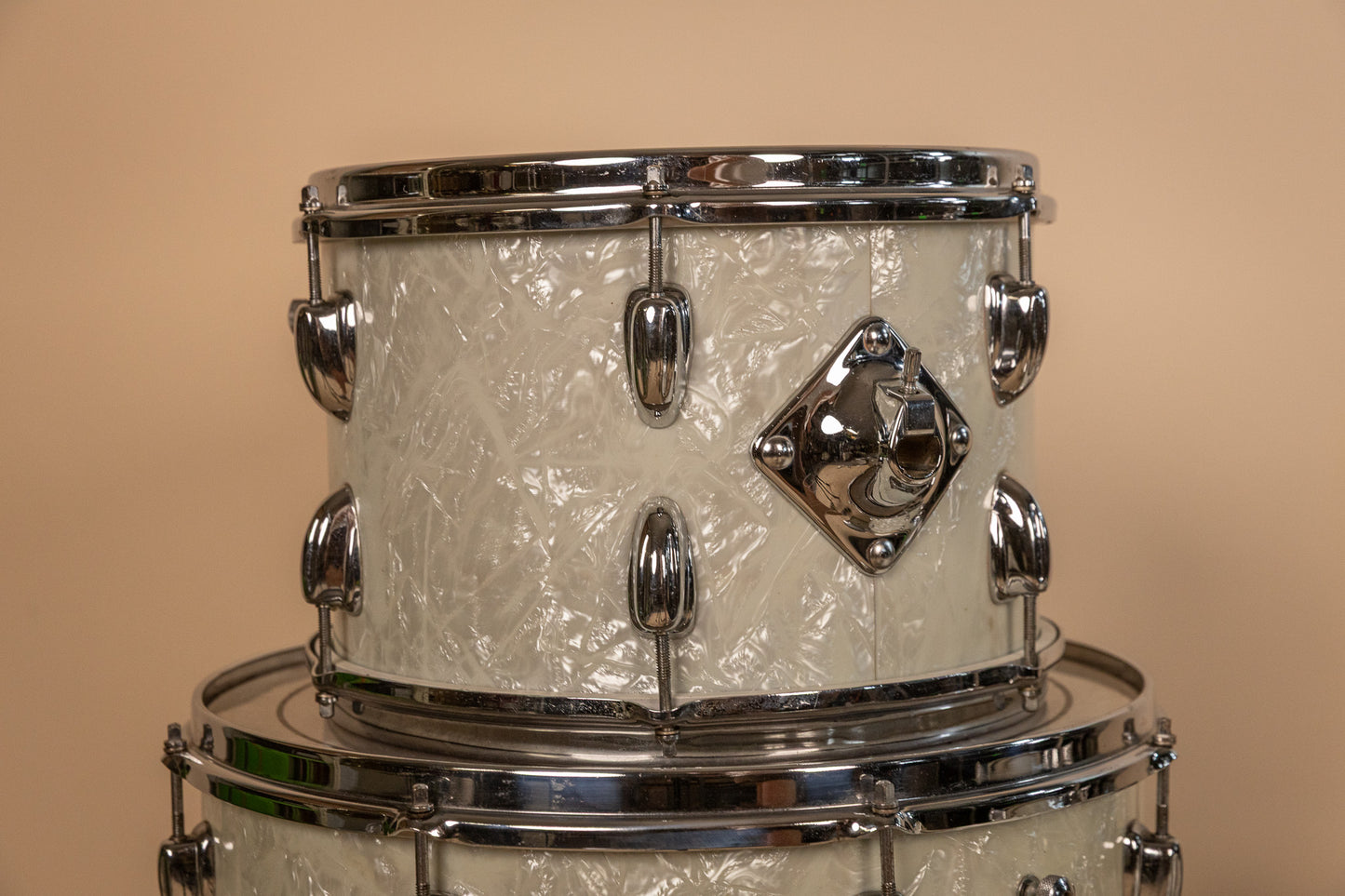 1960s Slingerland Modern Solo White Marine Pearl Drum Set