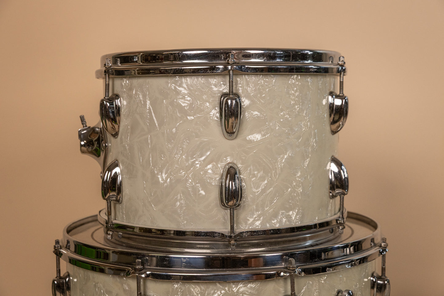 1960s Slingerland Modern Solo White Marine Pearl Drum Set