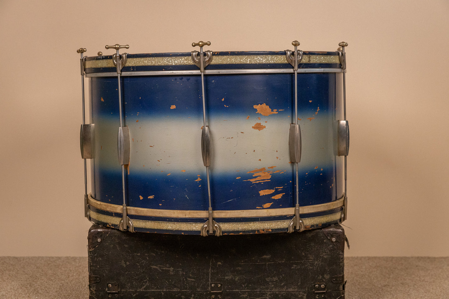 Vintage Slingerland Radio King 14x26 Blue Silver Duco Bass Drum