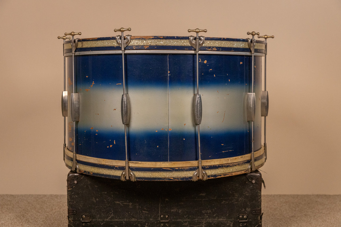 Vintage Slingerland Radio King 14x26 Blue Silver Duco Bass Drum