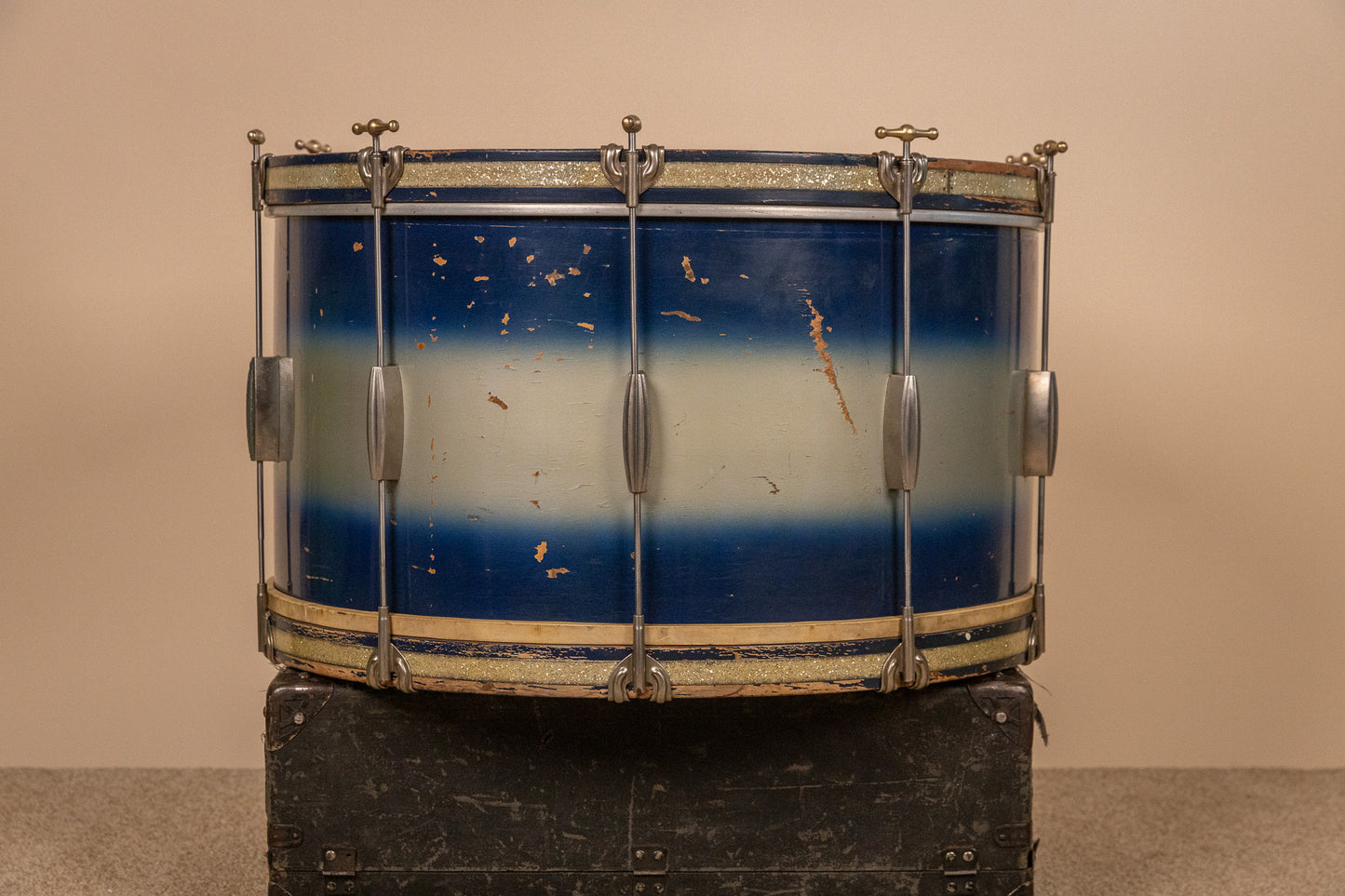 Vintage Slingerland Radio King 14x26 Blue Silver Duco Bass Drum