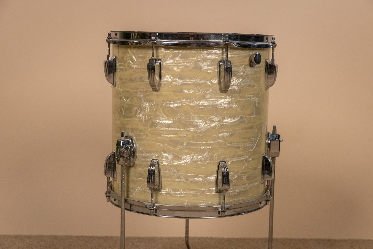 1970s Ludwig 14x14 White Marine Pearl Floor Tom