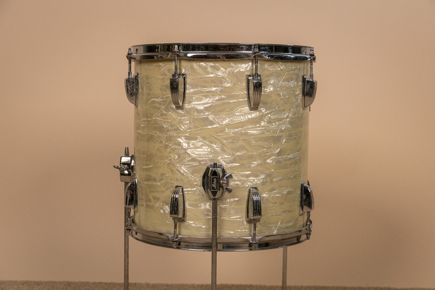 1970s Ludwig 14x14 White Marine Pearl Floor Tom
