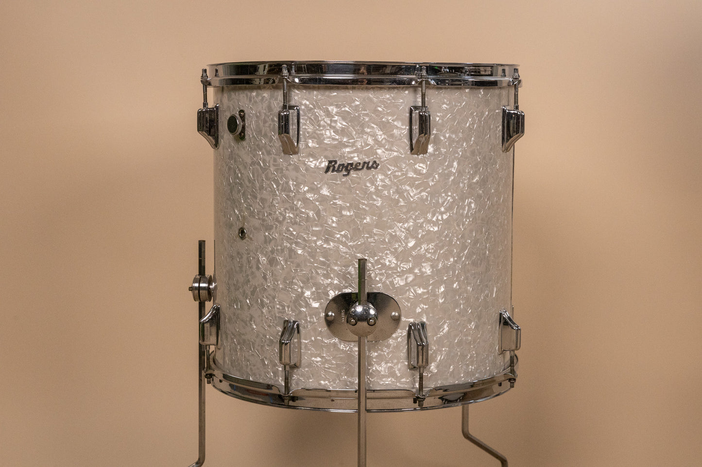 Vintage Rogers White Marine Pearl Drum Set 14x24 9x13 and 16x16