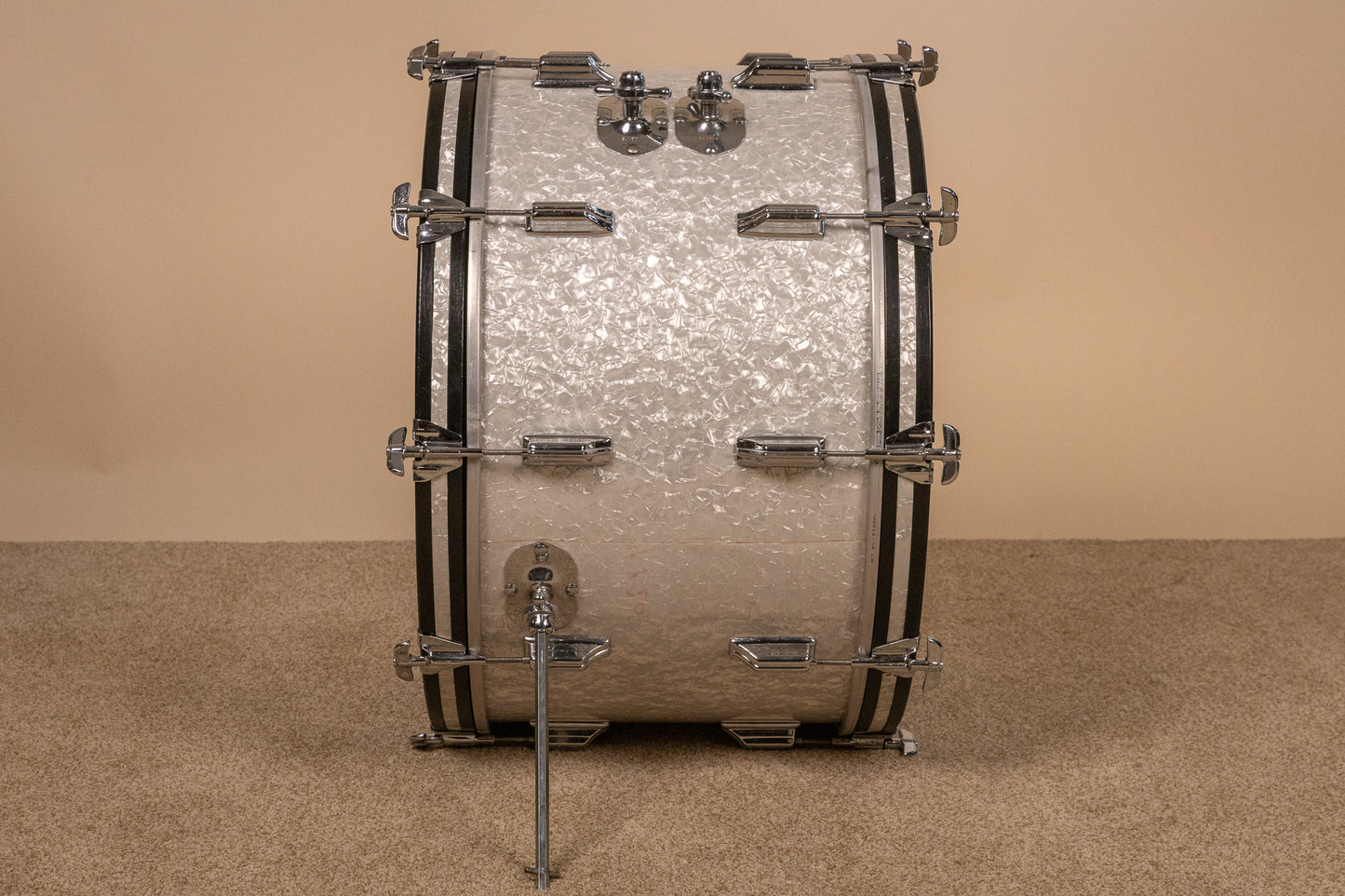 Vintage Rogers White Marine Pearl Drum Set 14x24 9x13 and 16x16