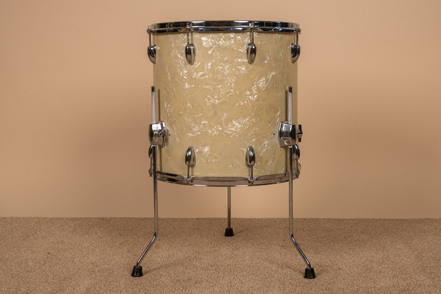 1965 Slingerland 16x16 White Marine Pearl Floor Tom