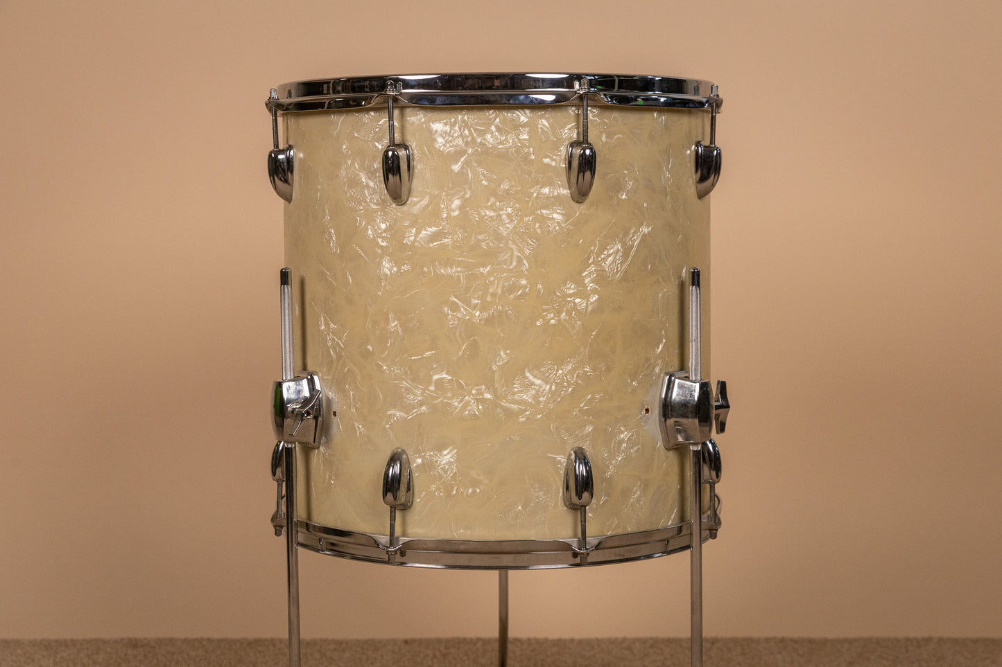 1965 Slingerland 16x16 White Marine Pearl Floor Tom
