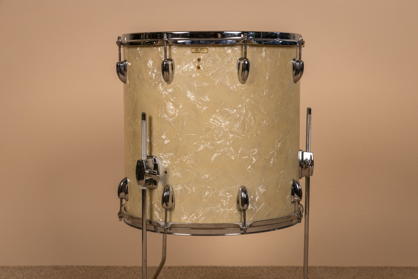1965 Slingerland 16x16 White Marine Pearl Floor Tom